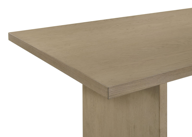 Juego de comedor rectangular Decker de 7 piezas y 82 pulgadas, color crema y roble natural