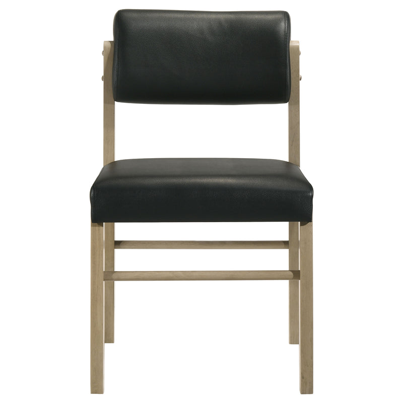 Juego de comedor rectangular Decker de 7 piezas, 82 pulgadas, negro y roble natural