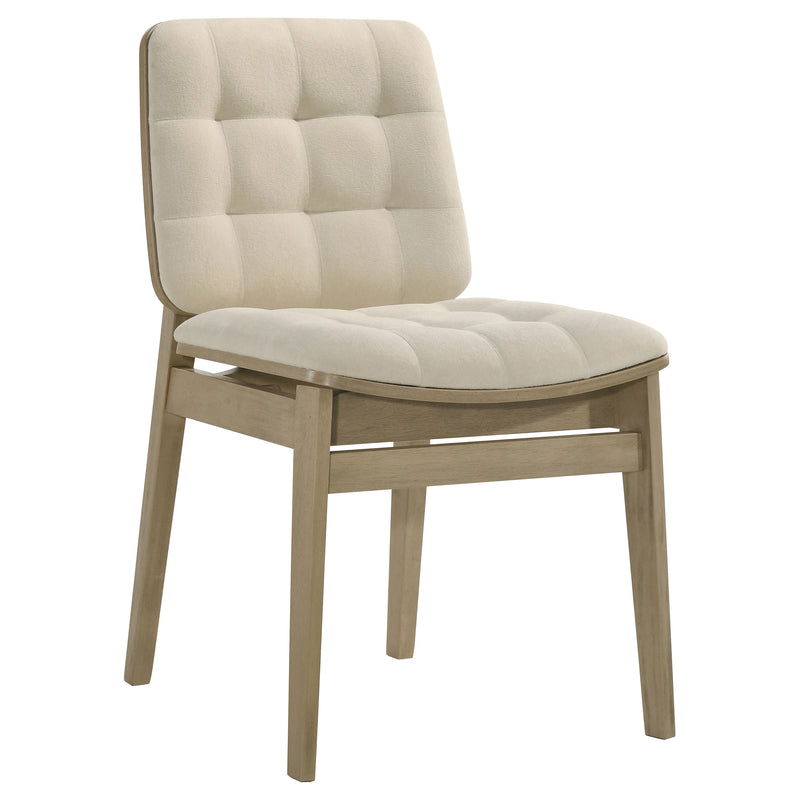 Juego de comedor rectangular Decker de 7 piezas de 82 pulgadas, crema y roble natural