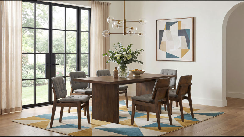 Decker 82-Inch Rectangular Dining Set Grey and