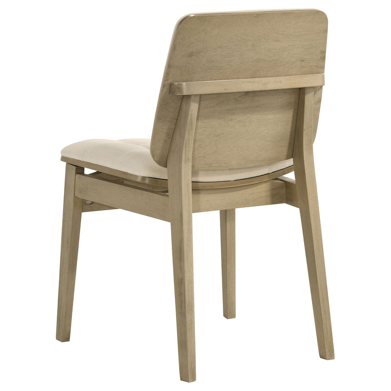 Sillas auxiliares tapizadas en terciopelo Redbridge color crema y roble natural (juego de 2)