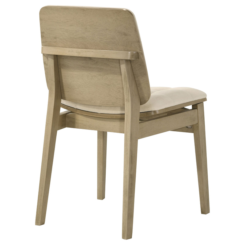 Sillas auxiliares tapizadas en terciopelo Redbridge color crema y roble natural (juego de 2)