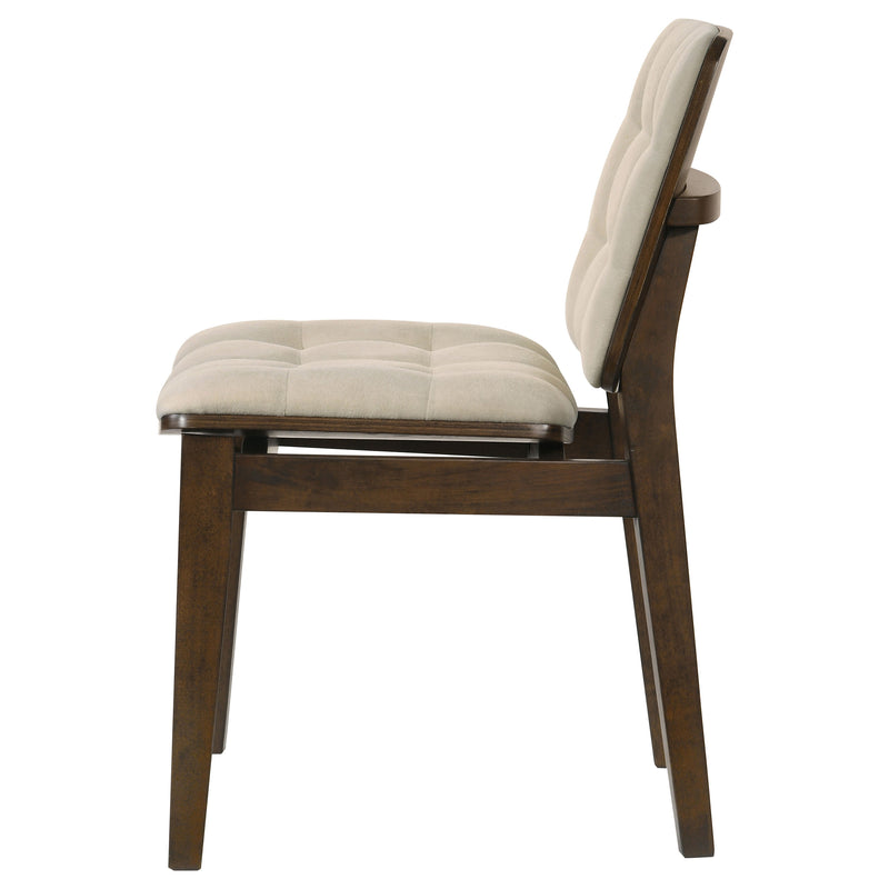 Sillas auxiliares tapizadas en terciopelo Redbridge color crema y roble natural (juego de 2)
