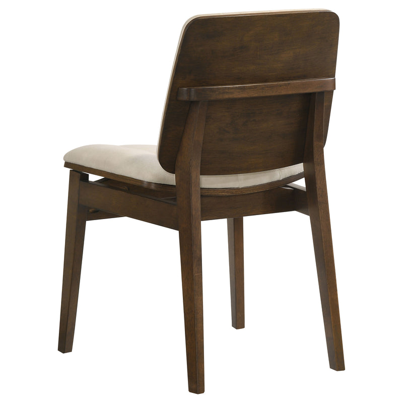 Sillas auxiliares tapizadas en terciopelo Redbridge color crema y roble natural (juego de 2)