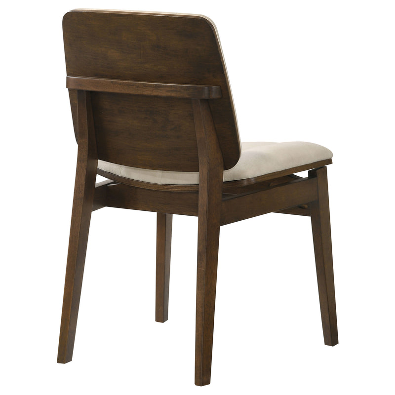 Sillas auxiliares tapizadas en terciopelo Redbridge color crema y roble natural (juego de 2)