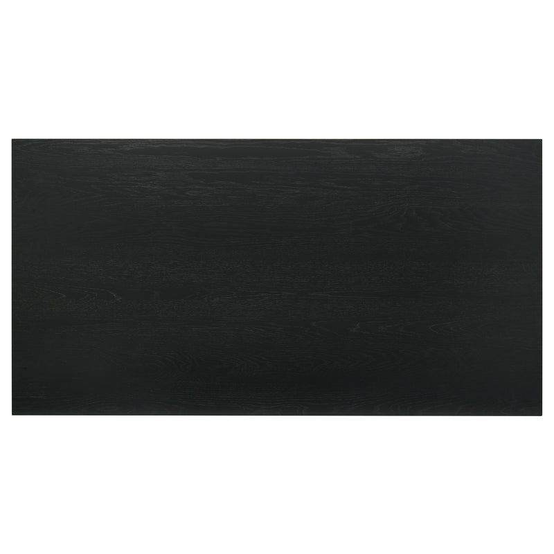 Juego de comedor rectangular Decker de 7 piezas de 70 pulgadas de altura de mostrador, color crema y negro
