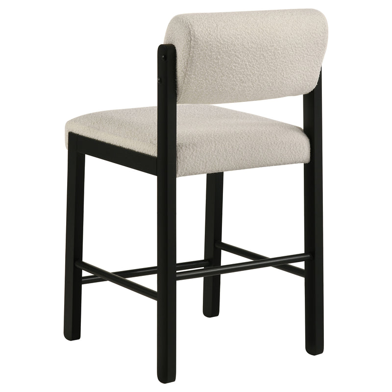 Juego de comedor rectangular Decker de 7 piezas de 70 pulgadas de altura de mostrador, color crema y negro