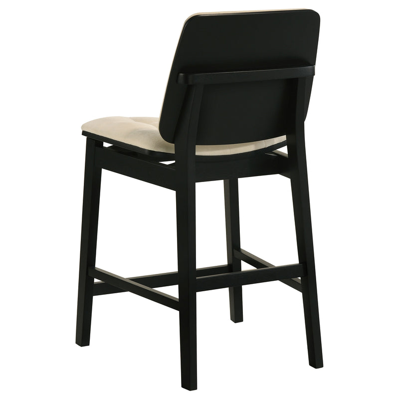 Juego de comedor rectangular Decker de 7 piezas y 70 pulgadas de alto, color crema y negro