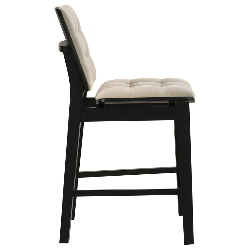 Juego de comedor rectangular Decker de 7 piezas y 70 pulgadas de alto, color crema y negro
