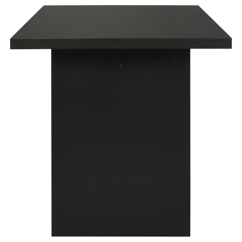 Juego de comedor rectangular Decker de 7 piezas de 70 pulgadas de altura de mostrador gris y negro