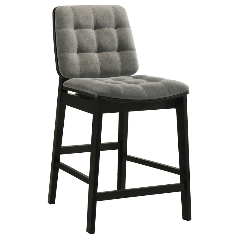 Juego de comedor rectangular Decker de 7 piezas de 70 pulgadas de altura de mostrador gris y negro