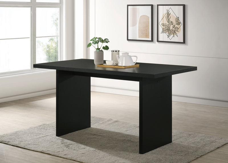 Mesa de comedor rectangular de madera Decker de 70 pulgadas de altura para mostrador - Negra