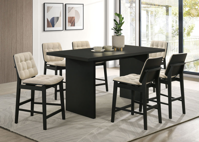 Mesa de comedor rectangular de madera Decker de 70 pulgadas de altura para mostrador - Negra