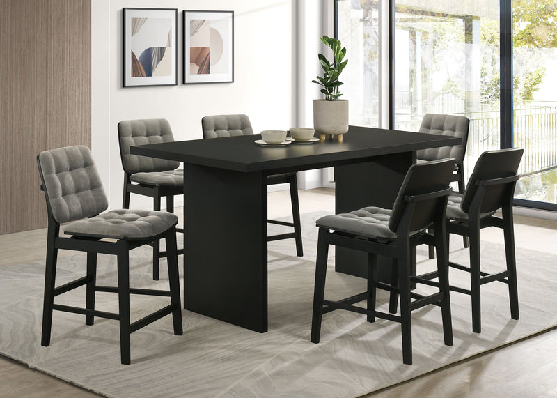 Mesa de comedor rectangular de madera Decker de 70 pulgadas de altura para mostrador - Negra