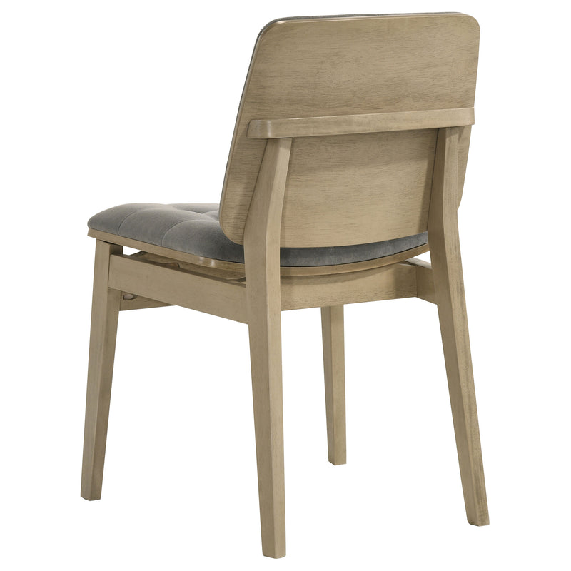 Sillas auxiliares tapizadas en terciopelo Redbridge color crema y roble natural (juego de 2)