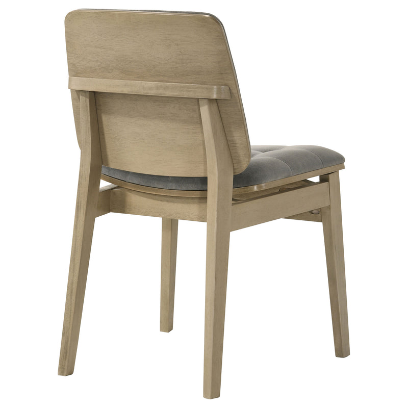 Sillas auxiliares tapizadas en terciopelo Redbridge color crema y roble natural (juego de 2)