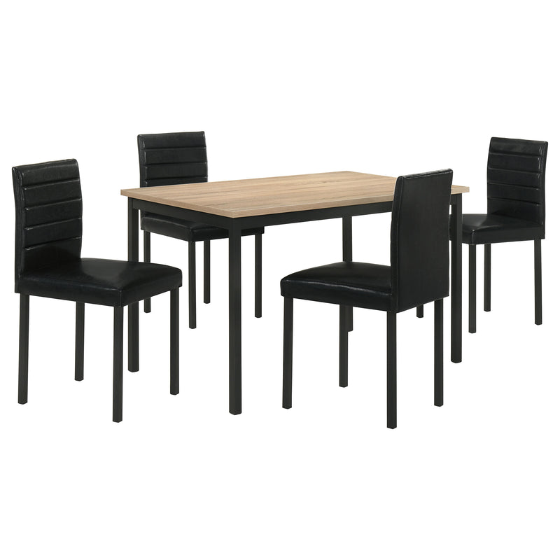 Mesa de comedor rectangular de 5 piezas Garza de roble gris