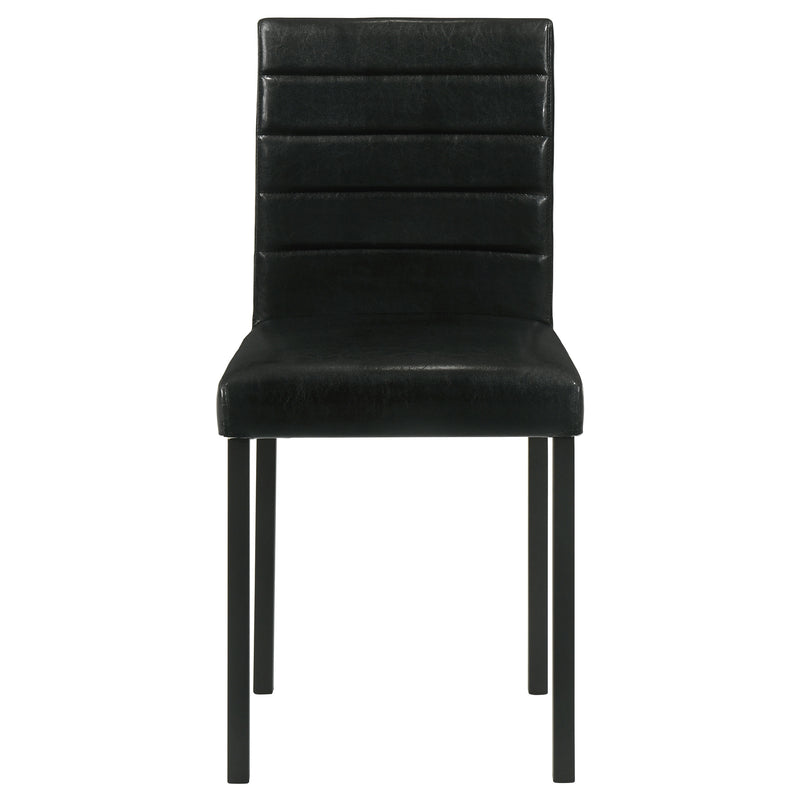 Silla lateral de comedor tapizada Garza, negra (juego de 4)
