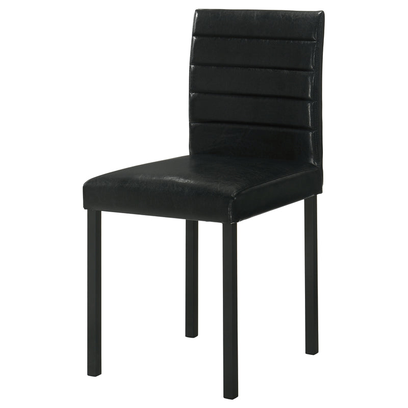 Silla lateral de comedor tapizada Garza, negra (juego de 4)