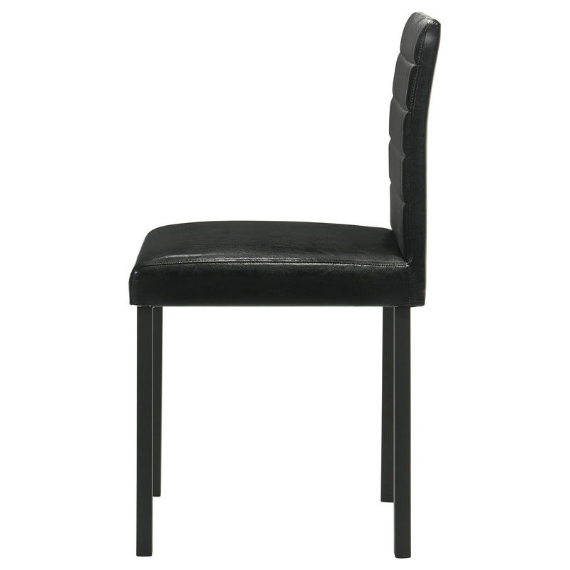 Silla lateral de comedor tapizada Garza, negra (juego de 4)