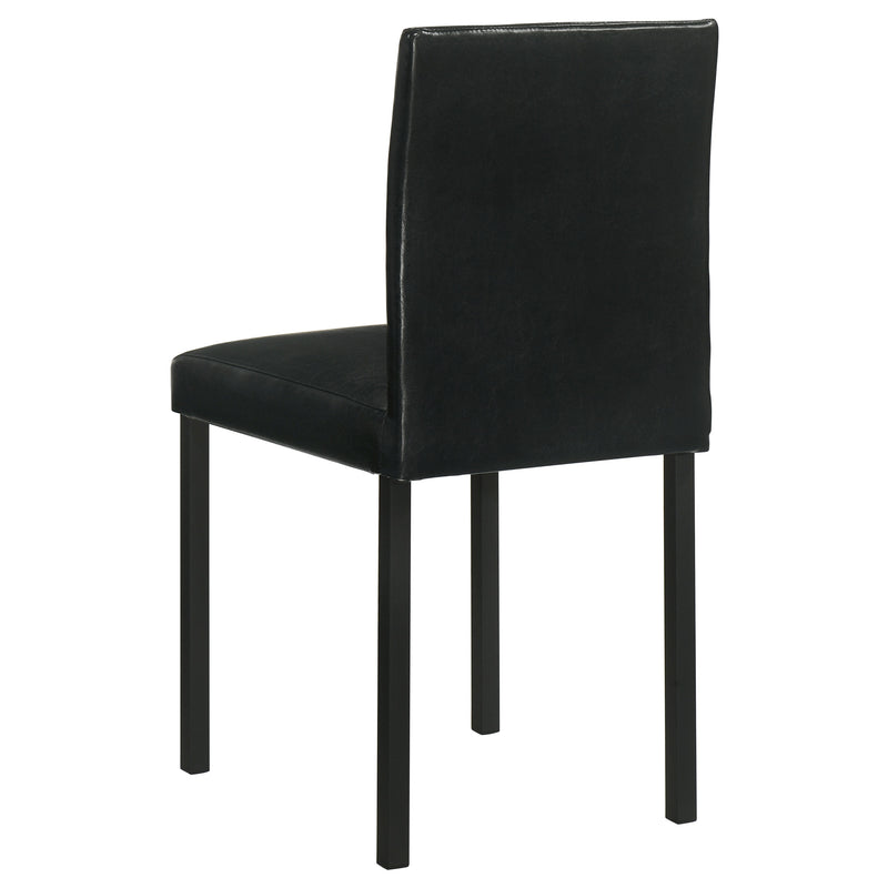 Silla lateral de comedor tapizada Garza, negra (juego de 4)