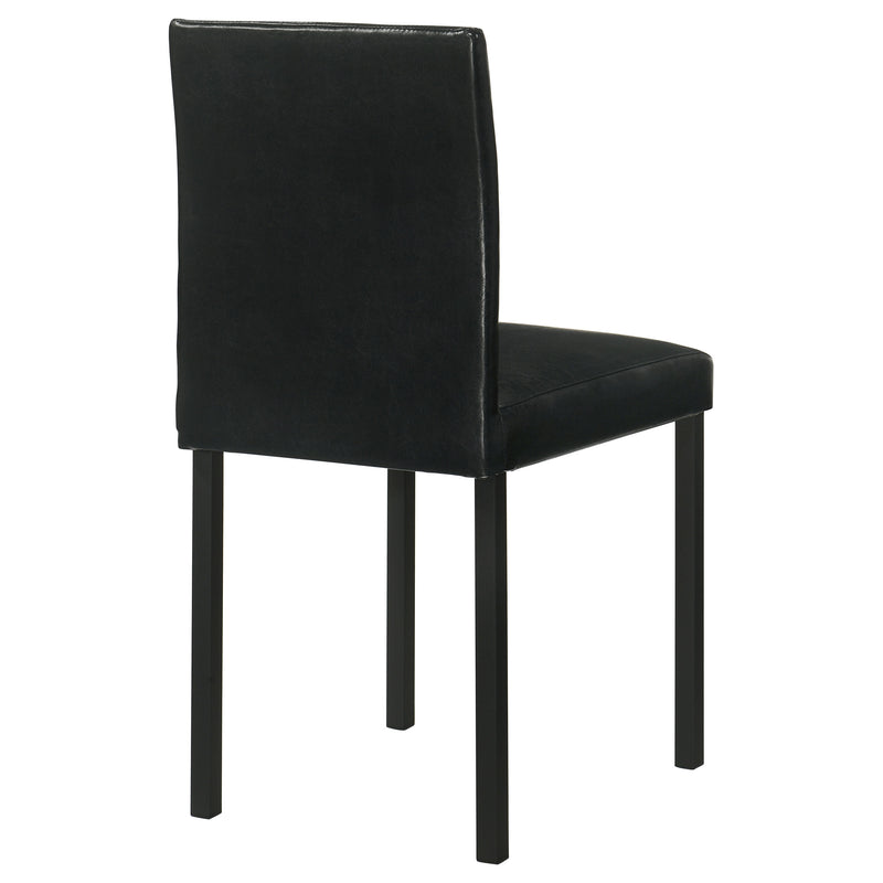 Silla lateral de comedor tapizada Garza, negra (juego de 4)