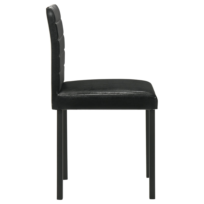 Silla lateral de comedor tapizada Garza, negra (juego de 4)