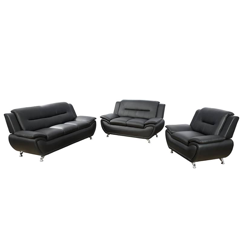 Abdiel Black Faux Living Room Collection