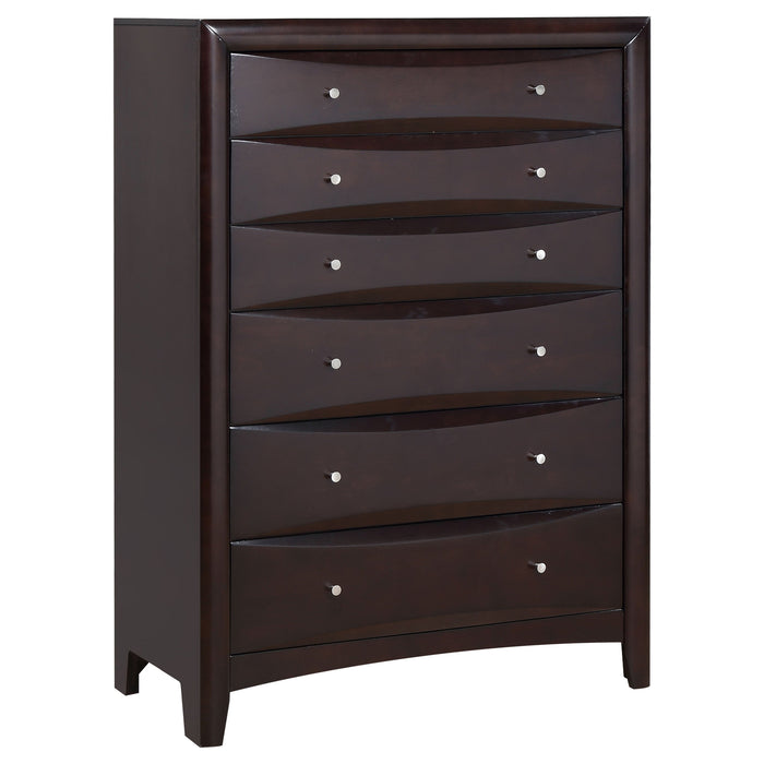 Phoenix 6-drawer Chest Deep Cappuccino