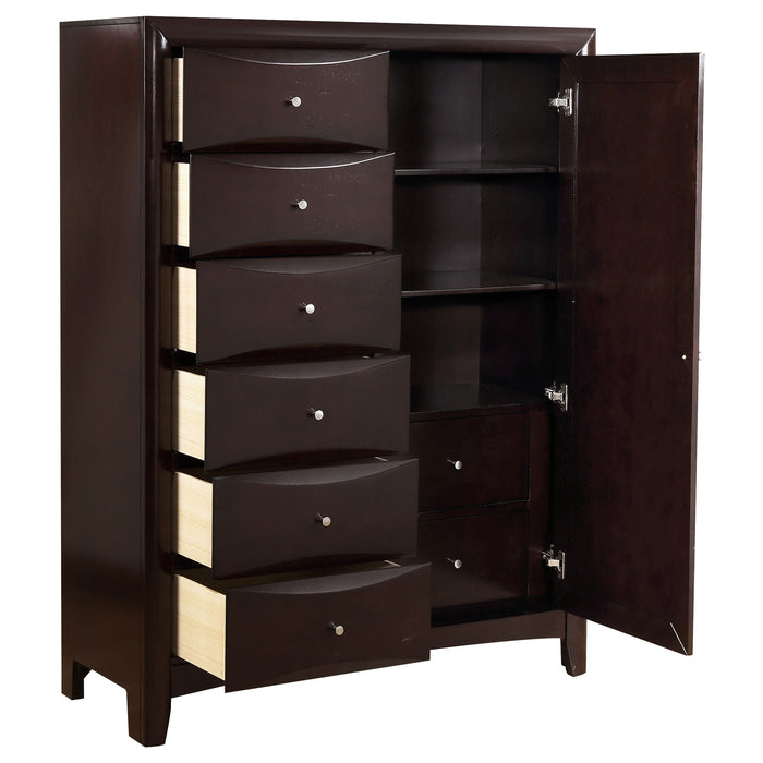 Phoenix 6-drawer Door Chest Deep Cappuccino