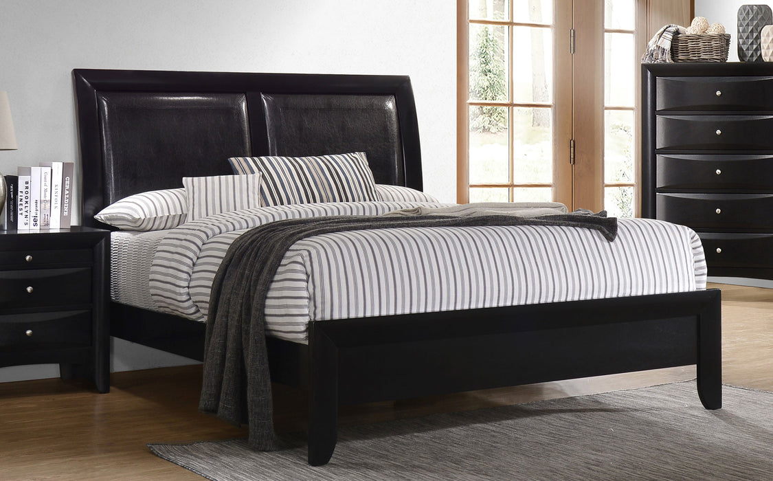 Briana  Upholstered Panel Bed Black