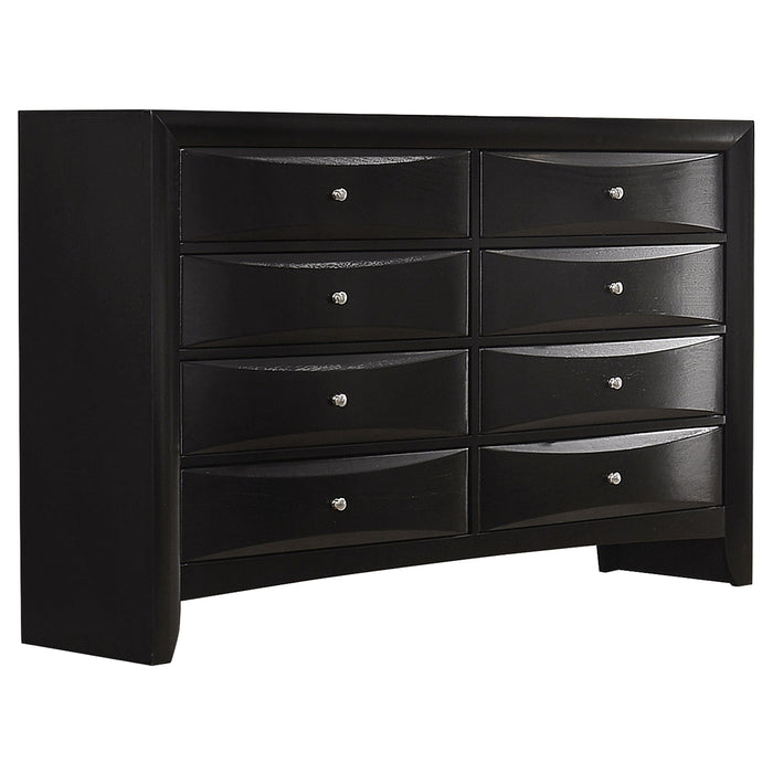 Briana Panel Bedroom Set with Sleigh Headboard Black