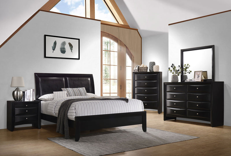 Cómoda de dormitorio Briana de 5 cajones, color negro