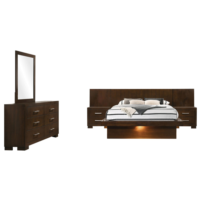 Jessica LED Bedroom Set Cappuccino