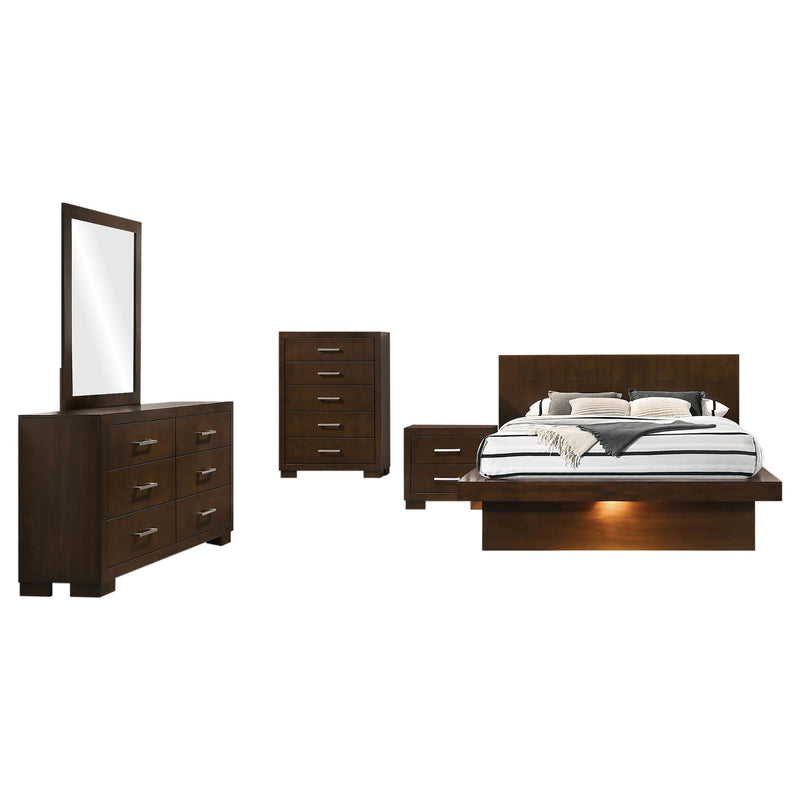 Jessica LED Bedroom Set Cappuccino