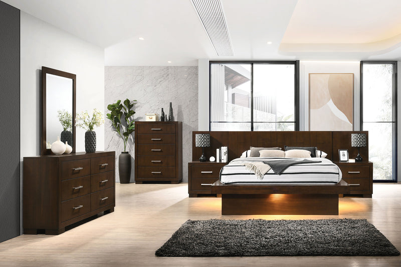 Jessica LED Bedroom Set Cappuccino