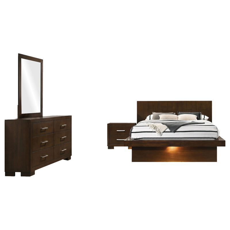 Jessica LED Bedroom Set Cappuccino