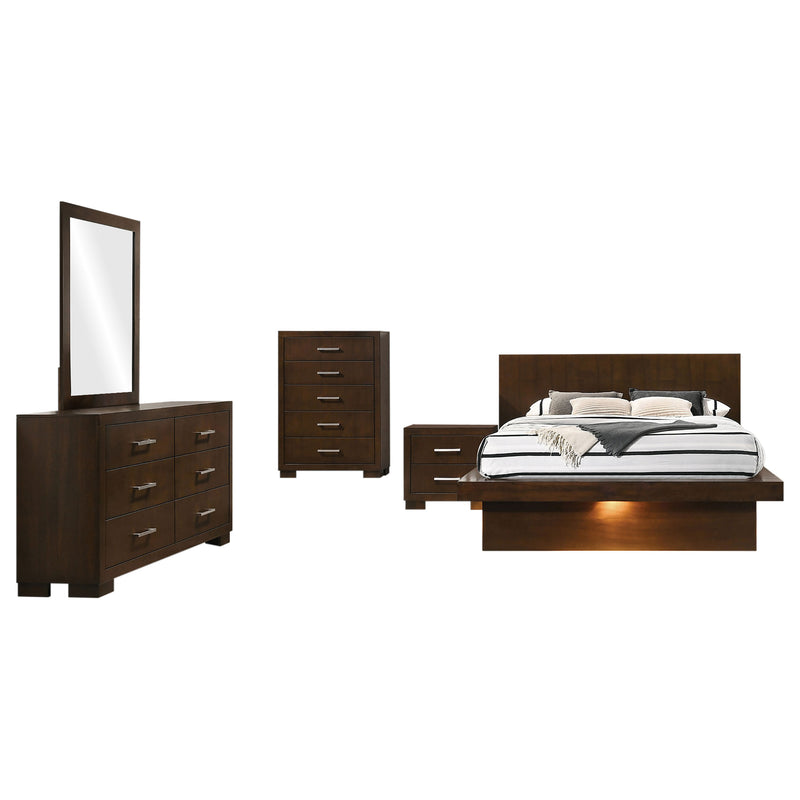 Jessica LED Bedroom Set Cappuccino