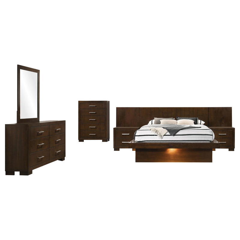 Jessica LED Bedroom Set Cappuccino