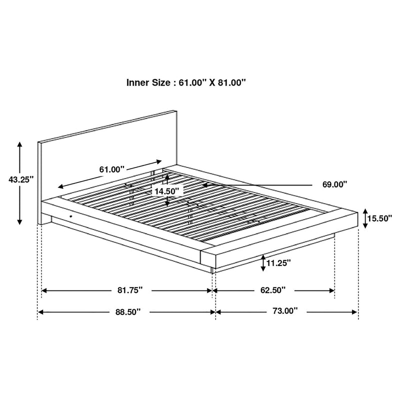 Jessica Wood LED Panel Bed