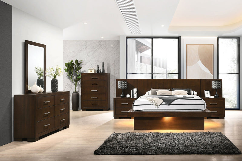 Jessica Wood LED Panel Bed