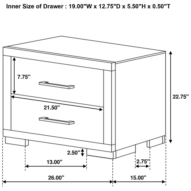 Jessica 2-drawer Nightstand
