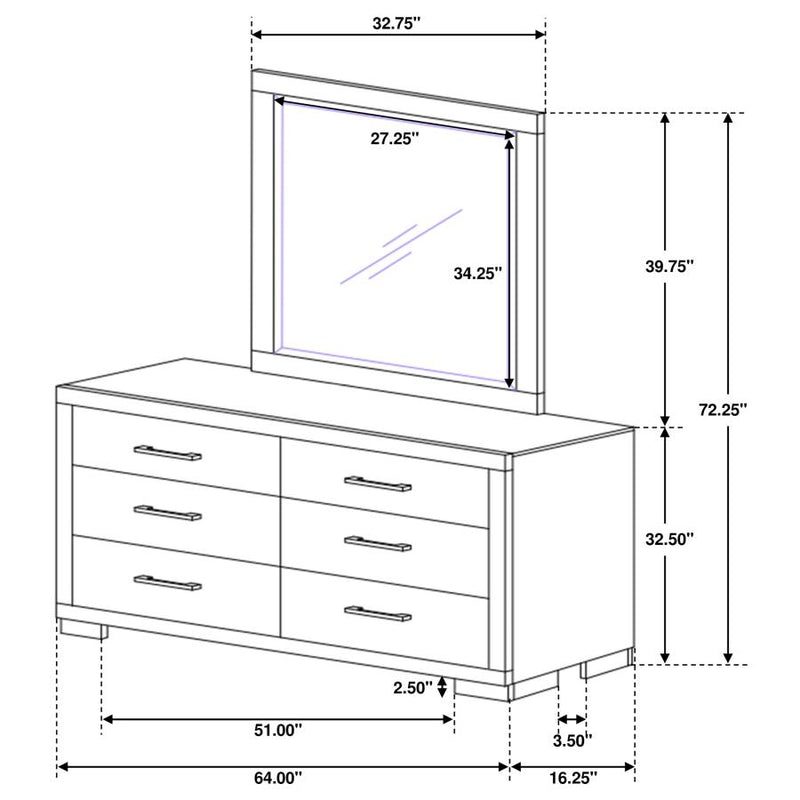 Jessica 6-drawer Dresser