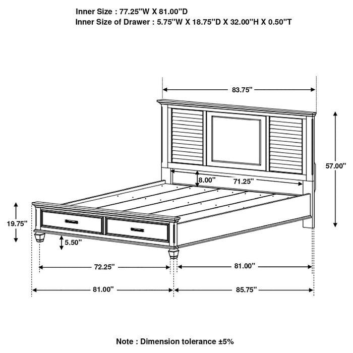 Franco  Storage Bed Burnished Oak