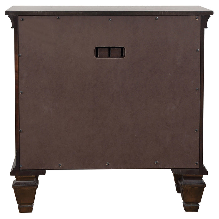 Franco 2-drawer Nightstand with Pull Out Tray Burnished Oak