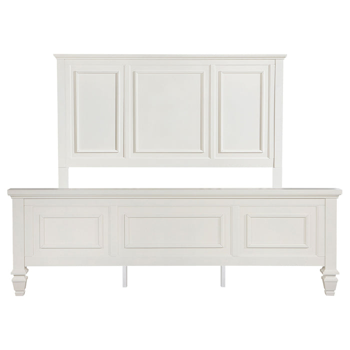 Sandy Beach 63-inch California King Panel Bed Cream White