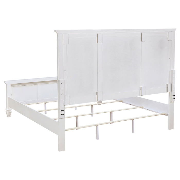 Sandy Beach 63-inch California King Panel Bed Cream White