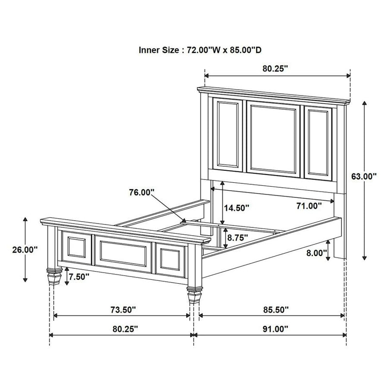 Sandy Beach 63-inch Panel Bed