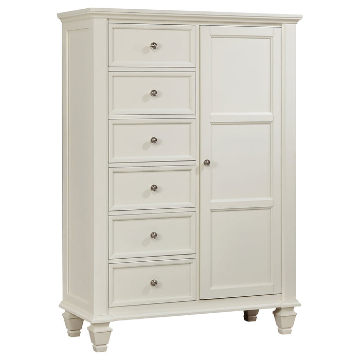 Sandy Beach 8-drawer Door Chest Storage Cream White