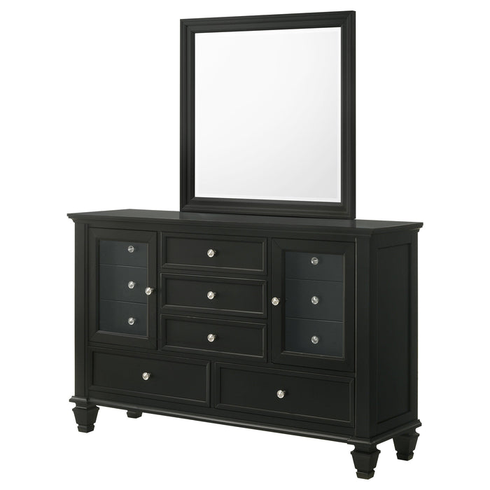 Sandy Beach 11-drawer Dresser with Mirror Black